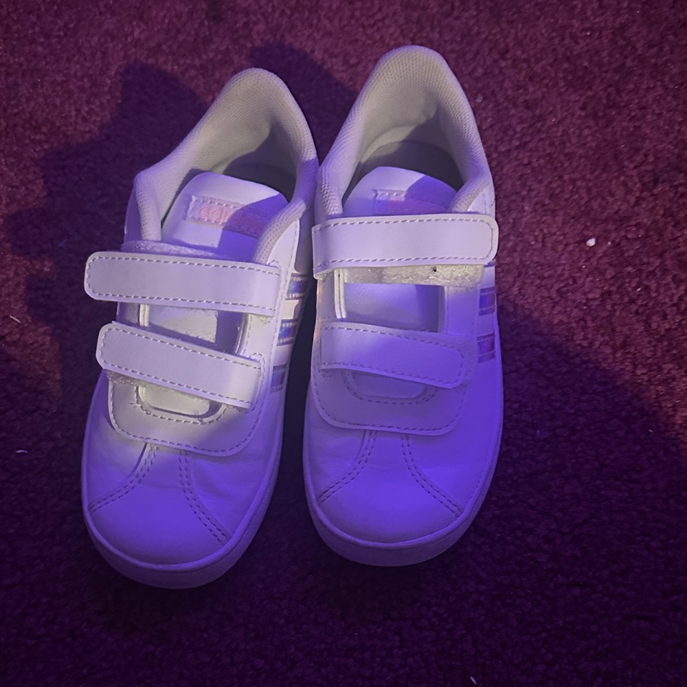 adidas Kids White Velcro Sneakers